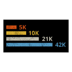 Laufstrecken II - 5K 10K 21K 42K Marathoner Poster