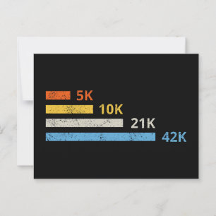 Laufstrecken II - 5K 10K 21K 42K Marathoner Postkarte