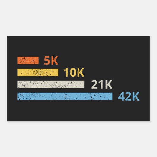 Laufstrecken II - 5K 10K 21K 42K Marathoner Rechteckiger Aufkleber (Vorderseite)