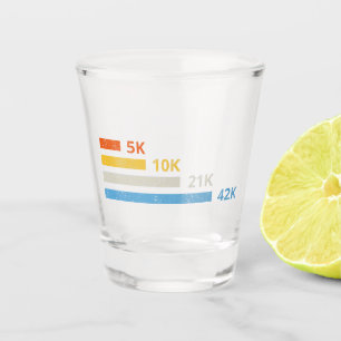 Laufstrecken II - 5K 10K 21K 42K Marathoner Schnapsglas