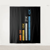 Laufstrecken II - 5K 10K 21K 42K Marathoner Wandteppich (Vorderseite)