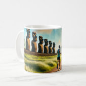 Läuft auf der Osterinsel Kaffeetasse (Vorderseite Links)
