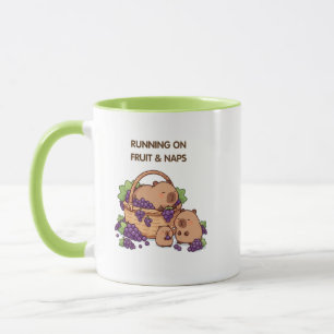 Läuft auf Früchten und Nickerchen – Süße Capybara- Tasse