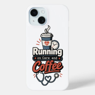 Läuft auf Fürsorge und Kaffee Lustiges Krankensc Case-Mate iPhone Hülle