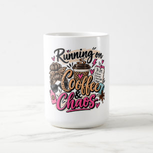 Läuft auf Kaffee & Chaos Leopard Unordentlicher Du Kaffeetasse