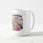 Läuft auf Kaffee & Chaos Leopard Unordentlicher Du Kaffeetasse (VorderseiteRechts)