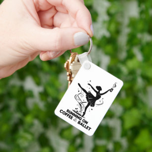 Läuft auf Kaffee und Ballett Lustiger Tanzlehrer T Schlüsselanhänger