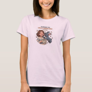 Läuft auf Kaffee und Französische Bulldogge Küsse T-Shirt