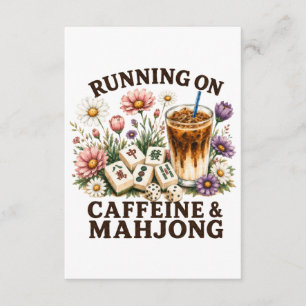 Läuft auf Koffein & Mahjong Begleitkarte