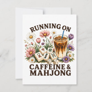 Läuft auf Koffein & Mahjong Dankeskarte