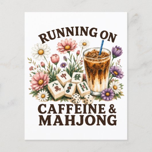 Läuft auf Koffein & Mahjong Flyer (Vorne)