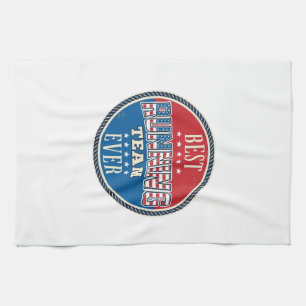 Laufteam Patriotisches Vintage-Abzeichen Design_1 Geschirrtuch