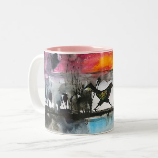 Laufvogel Zweifarbige Tasse (Vorderseite Links)
