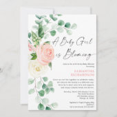 Laufwerk durch Babydusche Baby Mädchen blüht Frühj Einladung (Vorderseite)