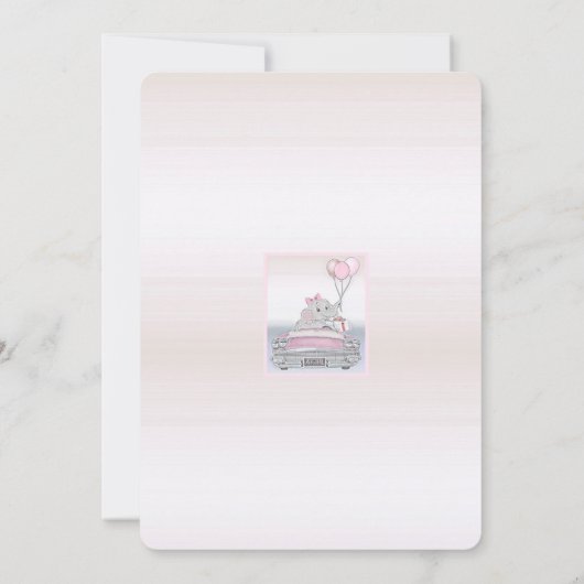 Laufwerk durch Babydusche für ein Mädchen Einladung (Rückseite)