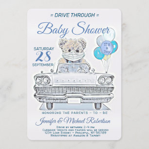 Laufwerk durch Babydusche für einen Jungen Einladung