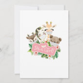 Laufwerk durch Babydusche für MÄDCHEN | Safari Fri Einladung (Rückseite)