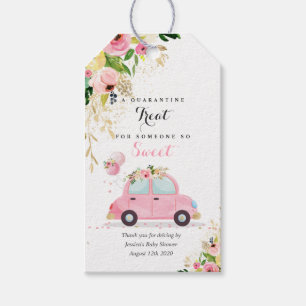 Laufwerk durch Babydusche Gefallen Tag Pink Floral Geschenkanhänger