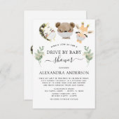 Laufwerk durch Babydusche Woodland Eukalyptus Grün Einladung (Vorne/Hinten)