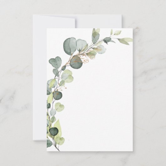 Laufwerk durch Brautparty Grüne Eukalyptus Einladung (Rückseite)