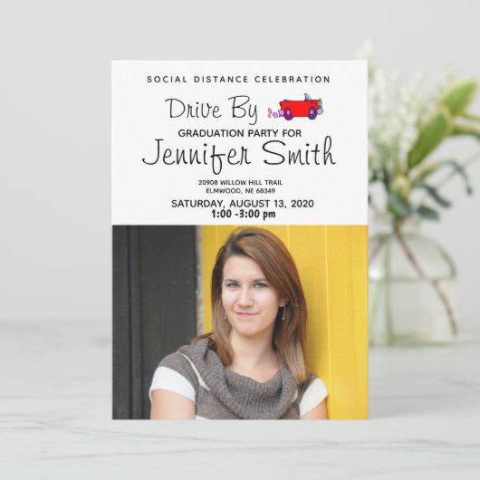 Laufwerk durch Graduierungspartei Coronavirus Ankündigung (Stehend Vorderseite)