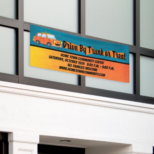 Laufwerk durch Kofferraum oder Leckerei Halloween Banner (Äußeres Gebäude)