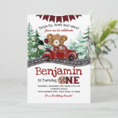 Laufwerk durch Lumberjack-Bär Einladung (Stehend Vorderseite)