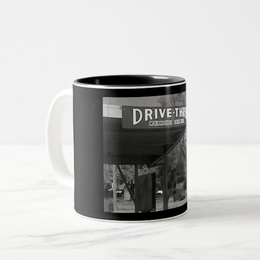 Laufwerk in den 50er Jahren Zweifarbige Tasse (Vorderseite Links)