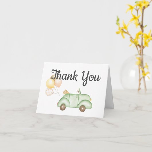 Laufwerk mit Auto Danke Karte (Gelbe Blume)