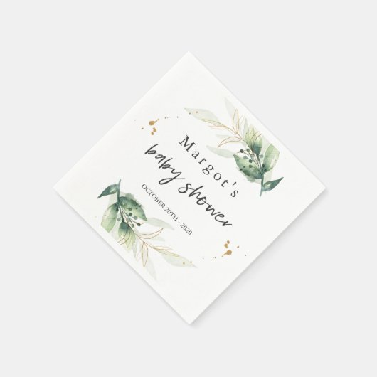 Laufwerk mit Baby-Dusche Grün und Gold Serviette (Ecke)