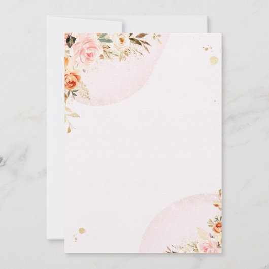 Laufwerk mit Babydusche Pink Gold Elephant Pumpkin Einladung (Rückseite)