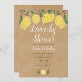 Laufwerk mit Babydusche Rustikale Zitronen Einladung (Vorne/Hinten)