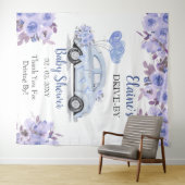 Laufwerk mit floralblauem Laufwerk durch Duschvorh Wandteppich (Beispiel (Horizontal))