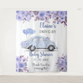 Laufwerk mit floralblauem Laufwerk durch Duschvorh Wandteppich (Vorderseite)