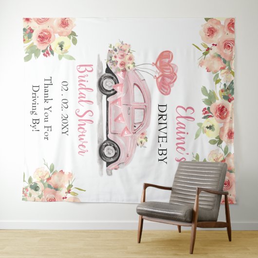 Laufwerk mit florrosa Laufwerk durch Duschvorhang Wandteppich (Beispiel (Horizontal))