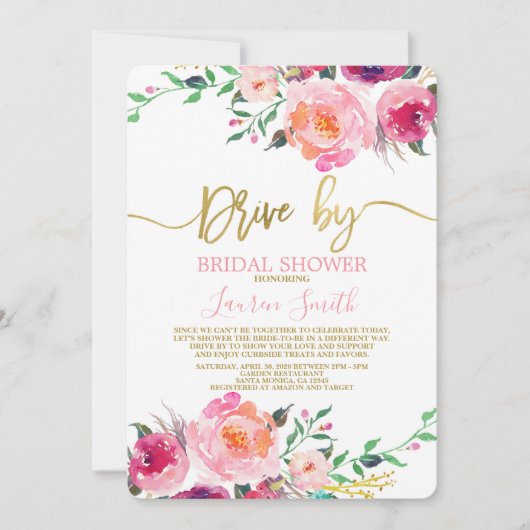 Laufwerk mit heißrosa Brautparty Einladung (Vorderseite)