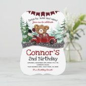 Laufwerk mit Lumberjack-Bär Einladung (Stehend Vorderseite)