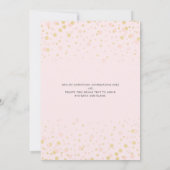 Laufwerk mit rosa Autolöchern Confetti Babydusche Einladung (Rückseite)