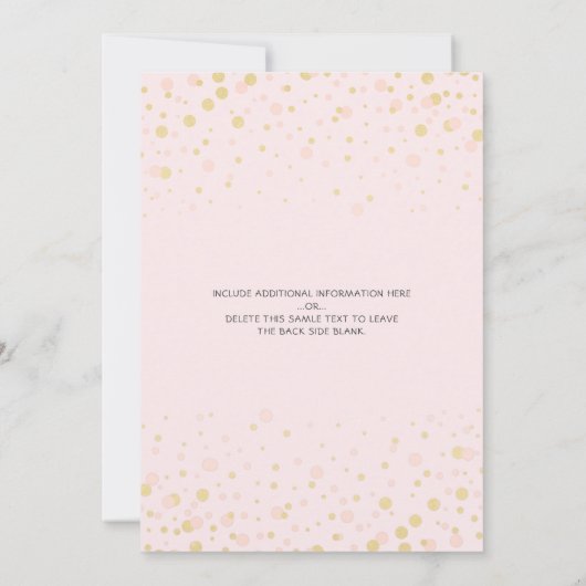 Laufwerk mit rosa Autolöchern Confetti Babydusche Einladung (Rückseite)