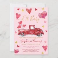 Laufwerk mit rosa Valentine Babydusche mit Herz