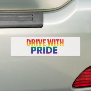 Laufwerk mit Stolz - Fett LGBTQ+ Autoaufkleber