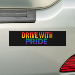 Laufwerk mit Stolz - Fett LGBTQ+ Autoaufkleber