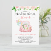 Laufwerk nach Brautparty Blütenrot pink Einladung (Stehend Vorderseite)