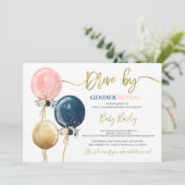 Laufwerk nach Geschlecht offenbart Party Einladung (Stehend Vorderseite)