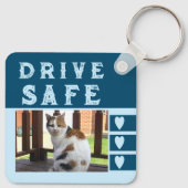 Laufwerk sicher I Liebe, geben Sie Foto blau Schlüsselanhänger (Rückseite)