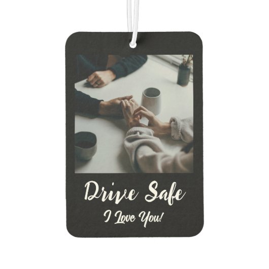 Laufwerk sicher, I Liebe Sie - Schwarzes benutzerd Autolufterfrischer (Rückseite)