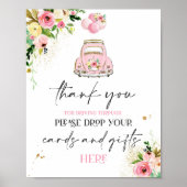 Laufwerk von Babyduschkarten Geschenke Schild rosa (Vorne)