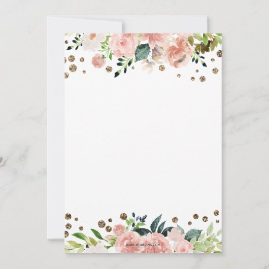 Laufwerk von Balloons Pink Floral Girl Babydusche Einladung (Rückseite)