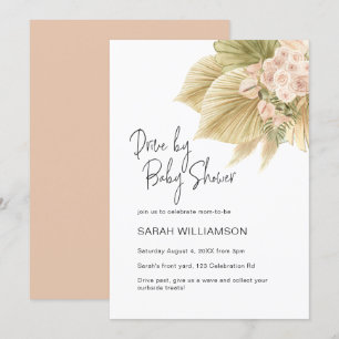 Laufwerk von Boho Floral Pampas Palm Blush Baby Du Einladung