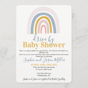 Laufwerk von Boho Rainbow Baby Einladungskarte Einladung